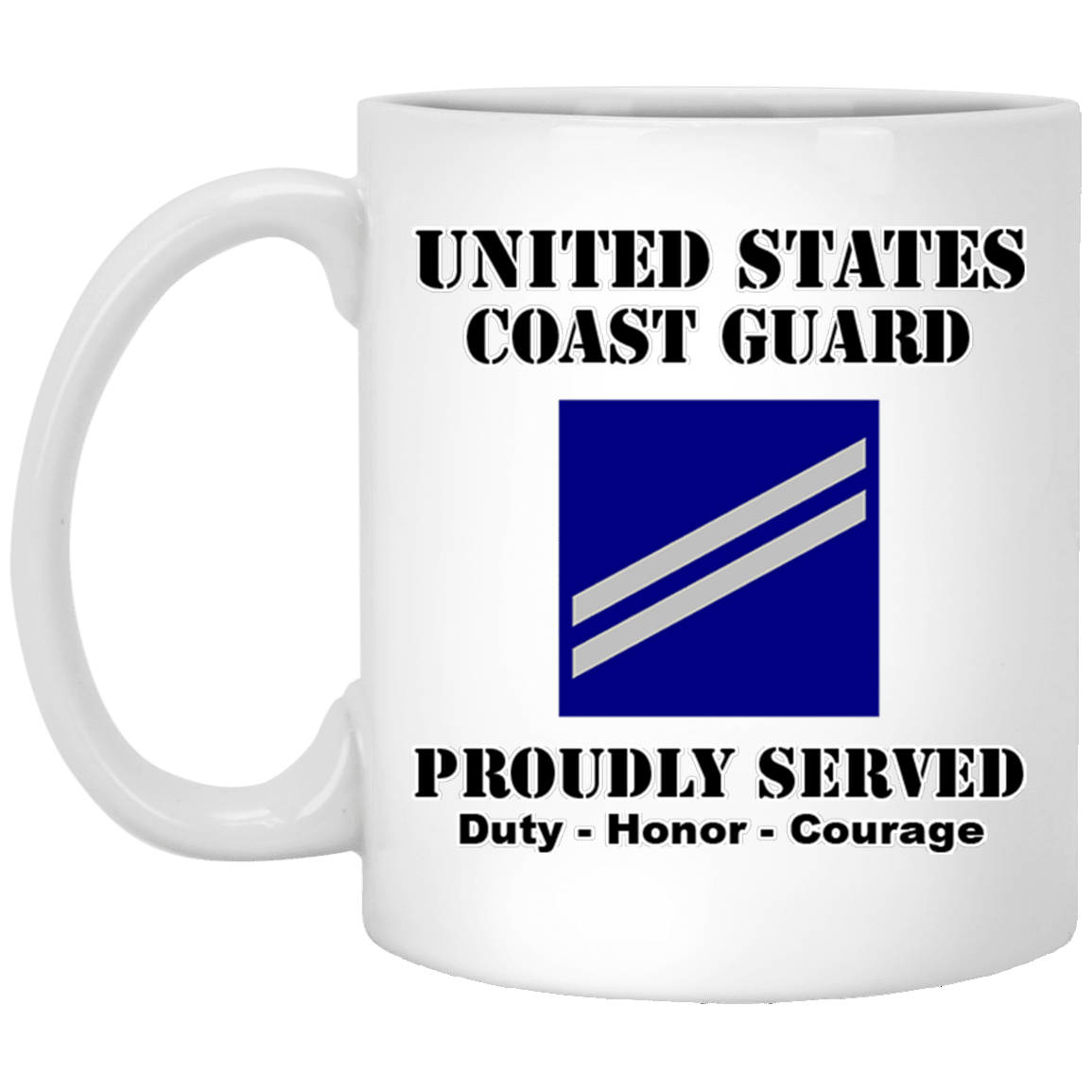 US Coast Guard E-2 Seaman Apprentice E2 SA Seaman Ranks White Coffee Mug - Stainless Travel Mug-Mug-USCG-Collar-Veterans Nation