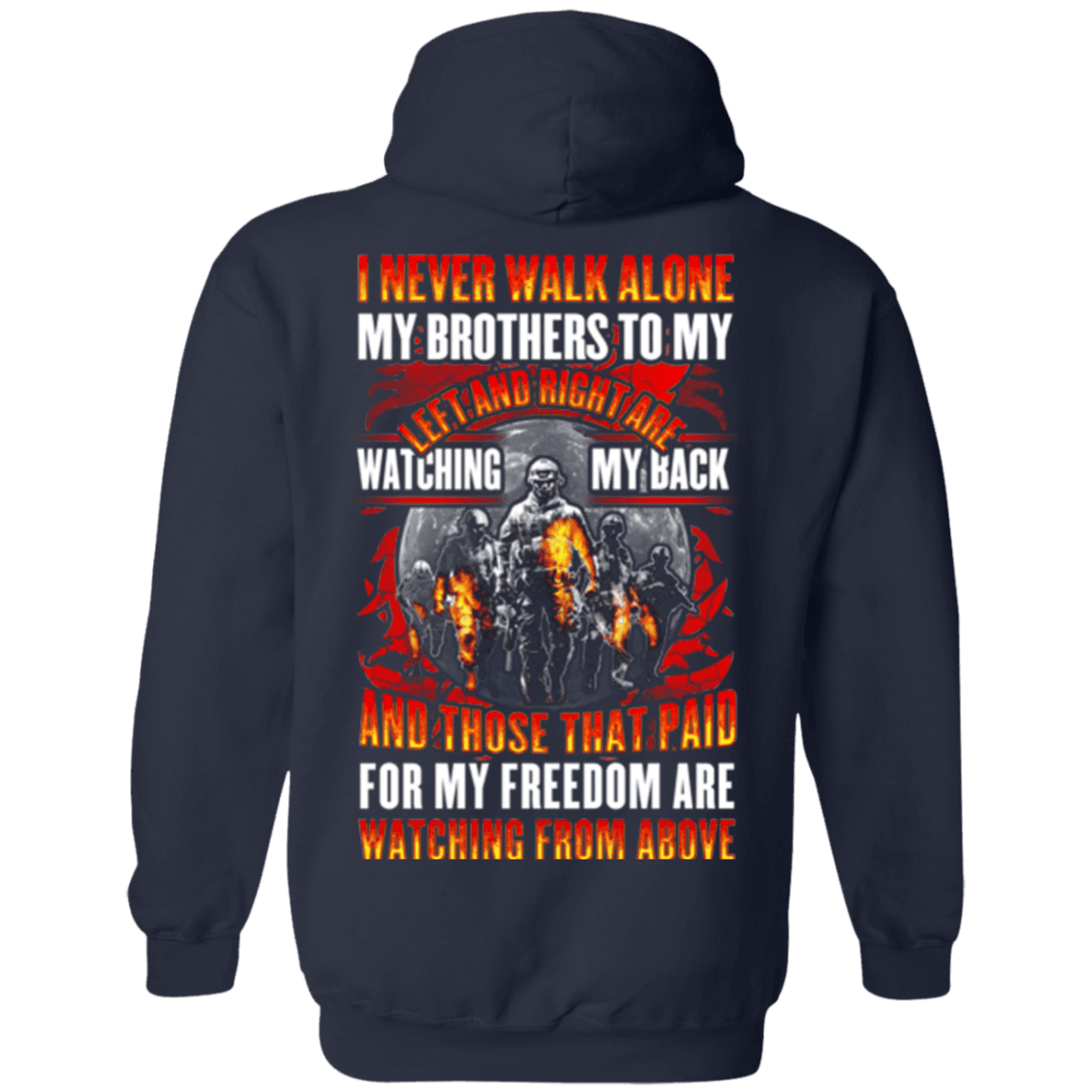 Military T-Shirt "Veteran - My Brothers Watching My Back, My Freedom Watching From Above"-TShirt-General-Veterans Nation