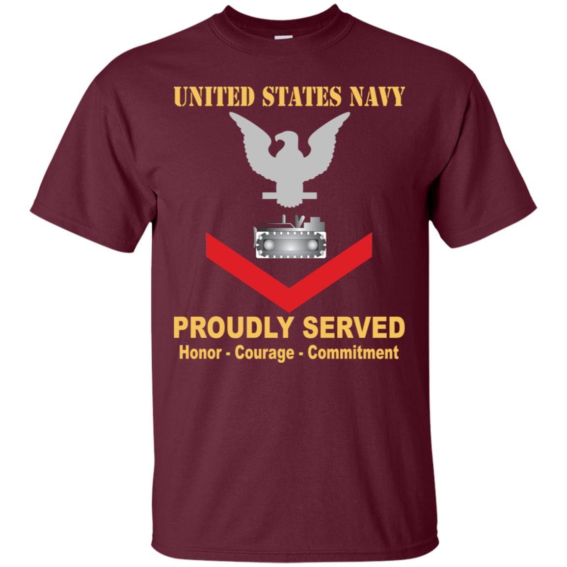 Navy Equipment Operator Navy EO E-4 Rating Badges Proudly Served T-Shirt For Men On Front-TShirt-Navy-Veterans Nation