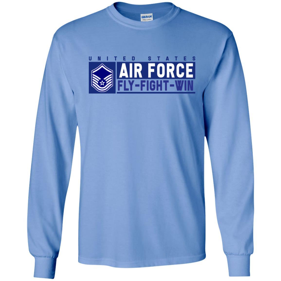 US Air Force E-7 Master Sergeant Fly - Fight - Win Long Sleeve - Pullover Hoodie-TShirt-USAF-Veterans Nation