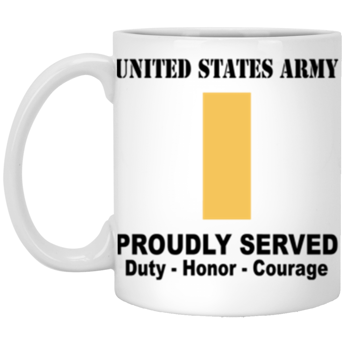 US Army O-1 Second Lieutenant O1 2LT Commissioned Officer Ranks Proudly Served Core Values 11 oz. White Mug-Drinkware-Veterans Nation