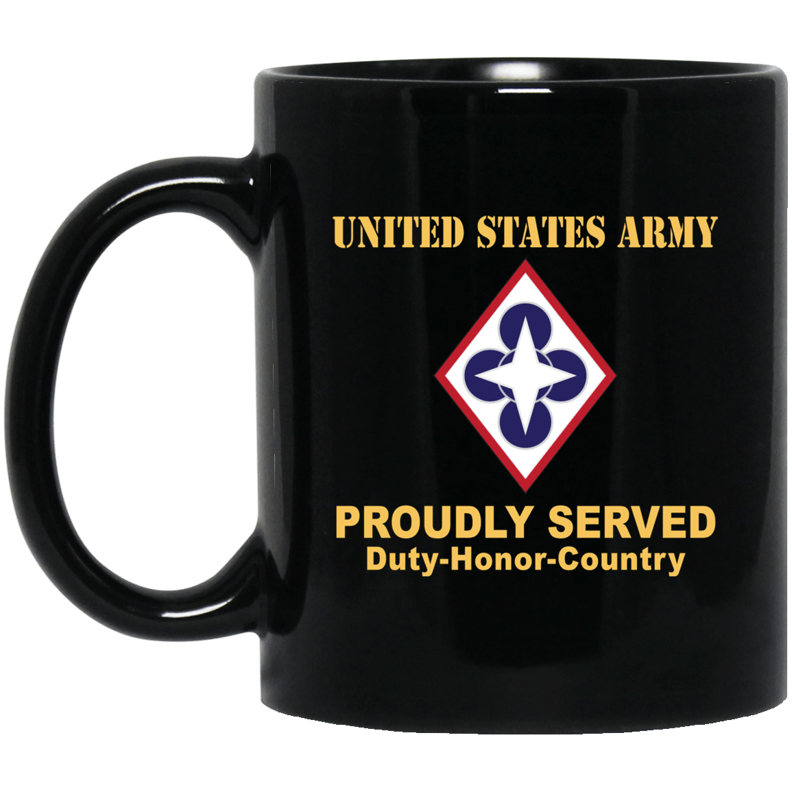 US ARMY CSIB COMBINED ARMS SUPPORT COMMAND- 11 oz - 15 oz Black Mug-Mug-Army-CSIB-Veterans Nation