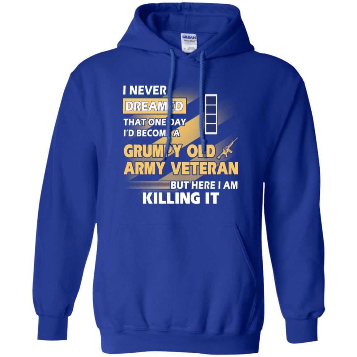 US Army T-Shirt "Grumpy Old Veteran" W-4 Chief Warrant Officer 4(CW4) On Front-TShirt-Army-Veterans Nation