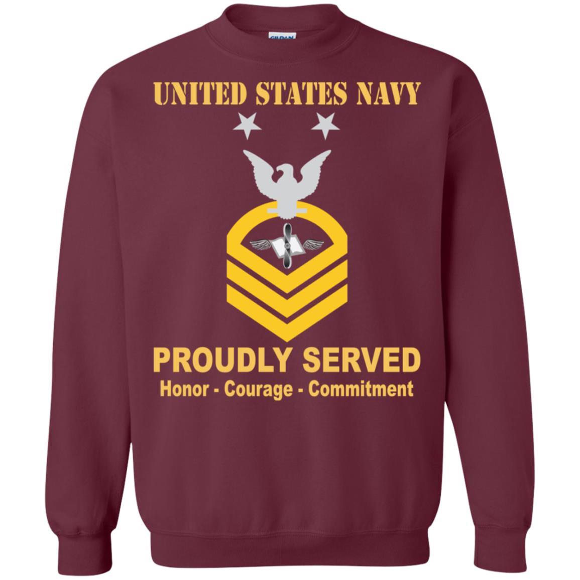 Navy Aviation Maintenance Administrationman Navy AZ E-9 Rating Badges Proudly Served T-Shirt For Men On Front-TShirt-Navy-Veterans Nation