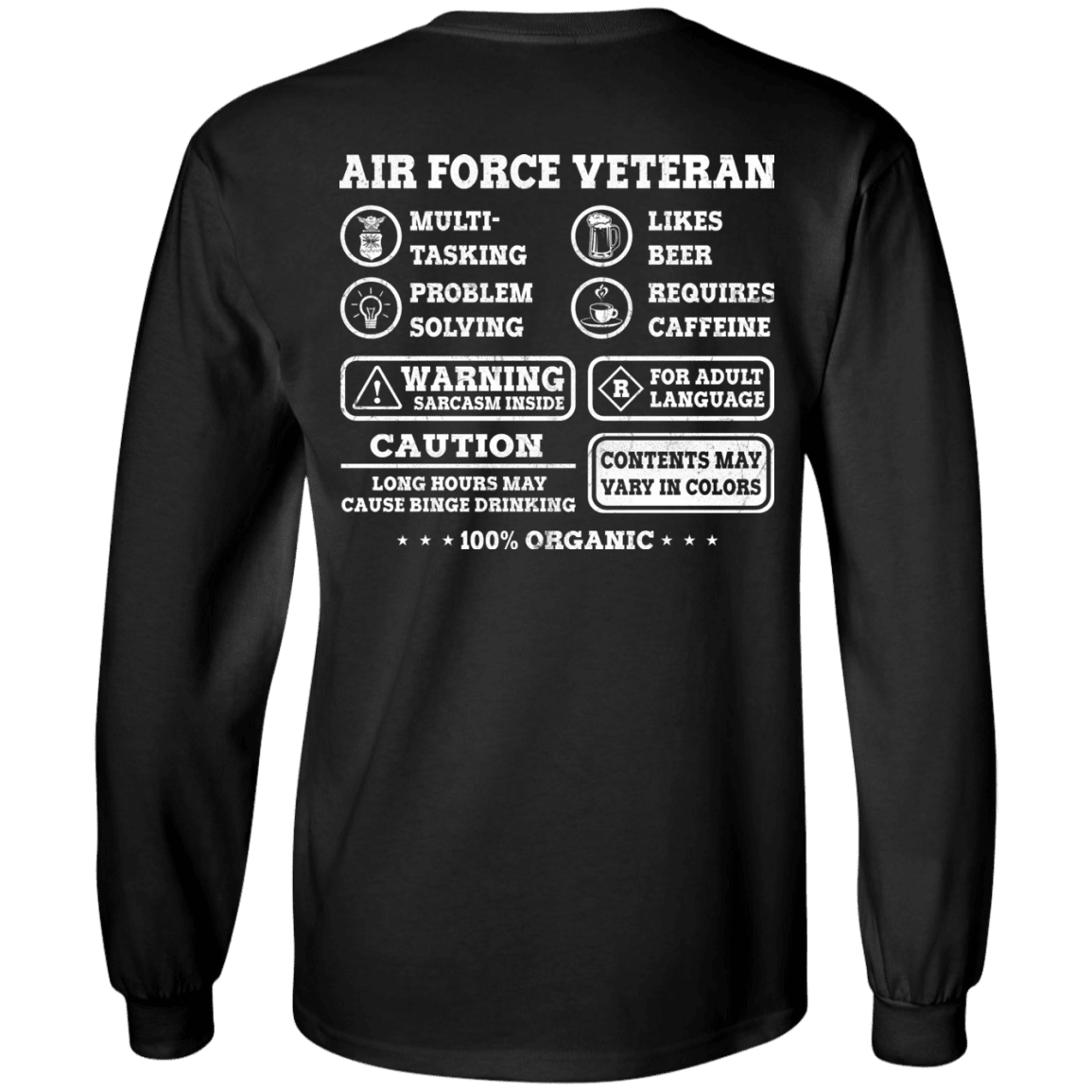 Air Force Veteran Multitasking Sarcasm Men Back T Shirts-TShirt-USAF-Veterans Nation