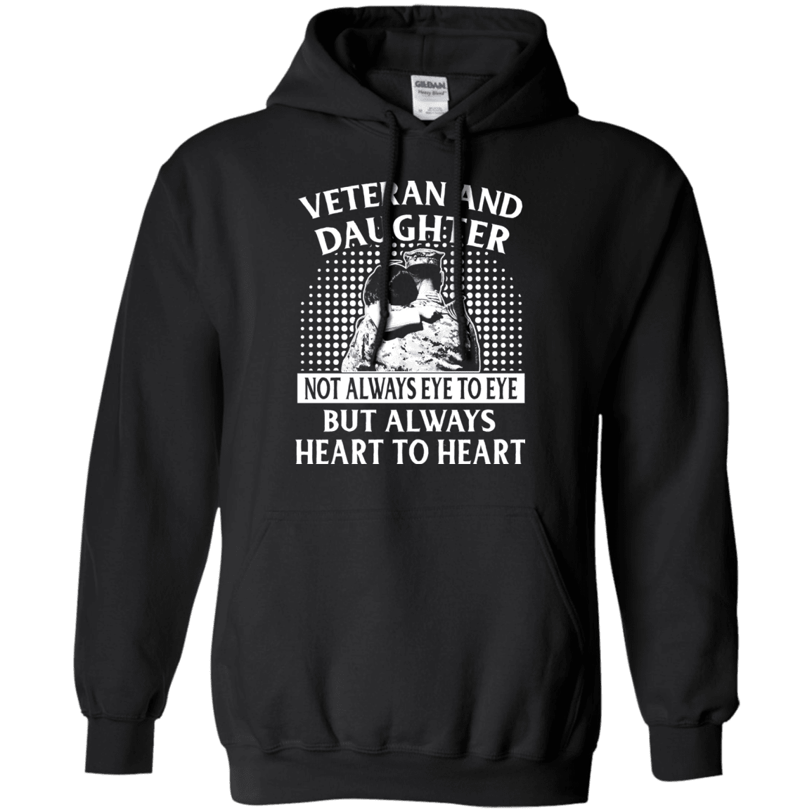 Military T-Shirt "VETERAN AND DAUGHTER ALWAYS HEART TO HEART"-TShirt-General-Veterans Nation
