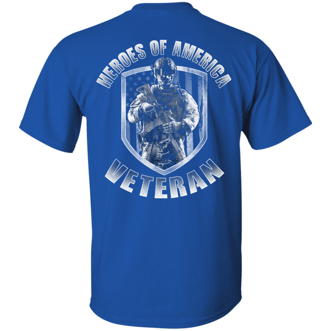 Military T-Shirt "Veteran - Heroes Of America" Men Back-TShirt-General-Veterans Nation
