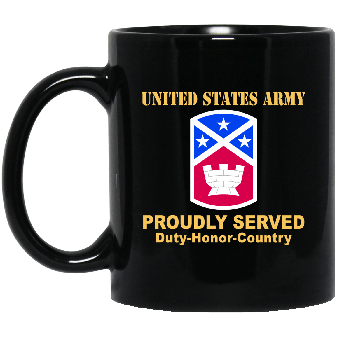 US ARMY 194TH ENGINEER BRIGADE - 11 oz - 15 oz Black Mug-Mug-Army-CSIB-Veterans Nation