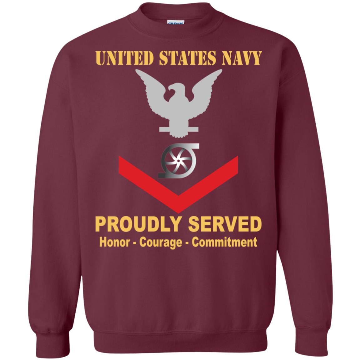 Navy Gas Turbine Systems Technician Navy GS E-4 Rating Badges Proudly Served T-Shirt For Men On Front-TShirt-Navy-Veterans Nation