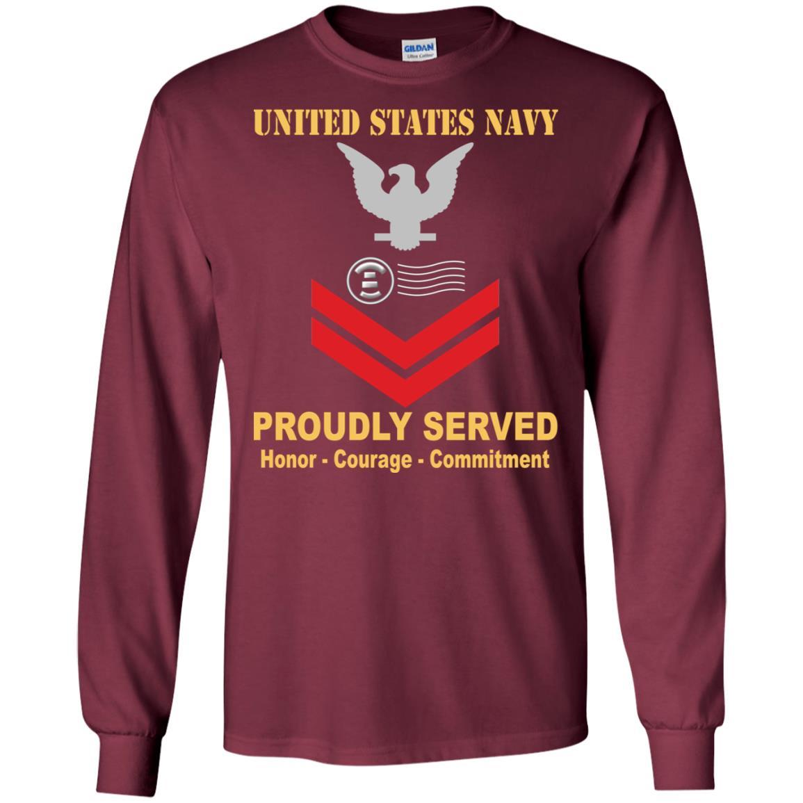 Navy Postal Clerk Navy PC E-5 Rating Badges Proudly Served T-Shirt For Men On Front-TShirt-Navy-Veterans Nation