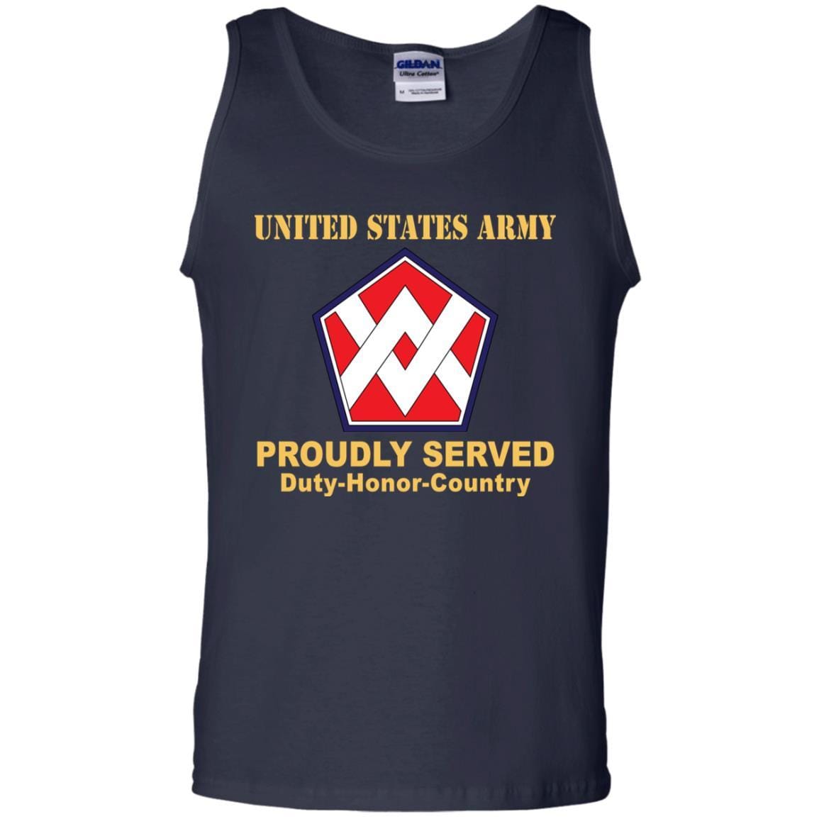 US ARMY 55TH SUSTAINMENT BRIGADE CSIB - Proudly Served T-Shirt On Front For Men-TShirt-Army-Veterans Nation