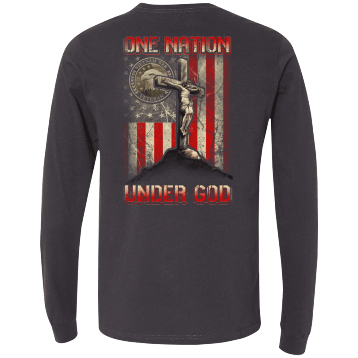 Military T-Shirt "One Nation Under God VietNam Veteran"-TShirt-General-Veterans Nation