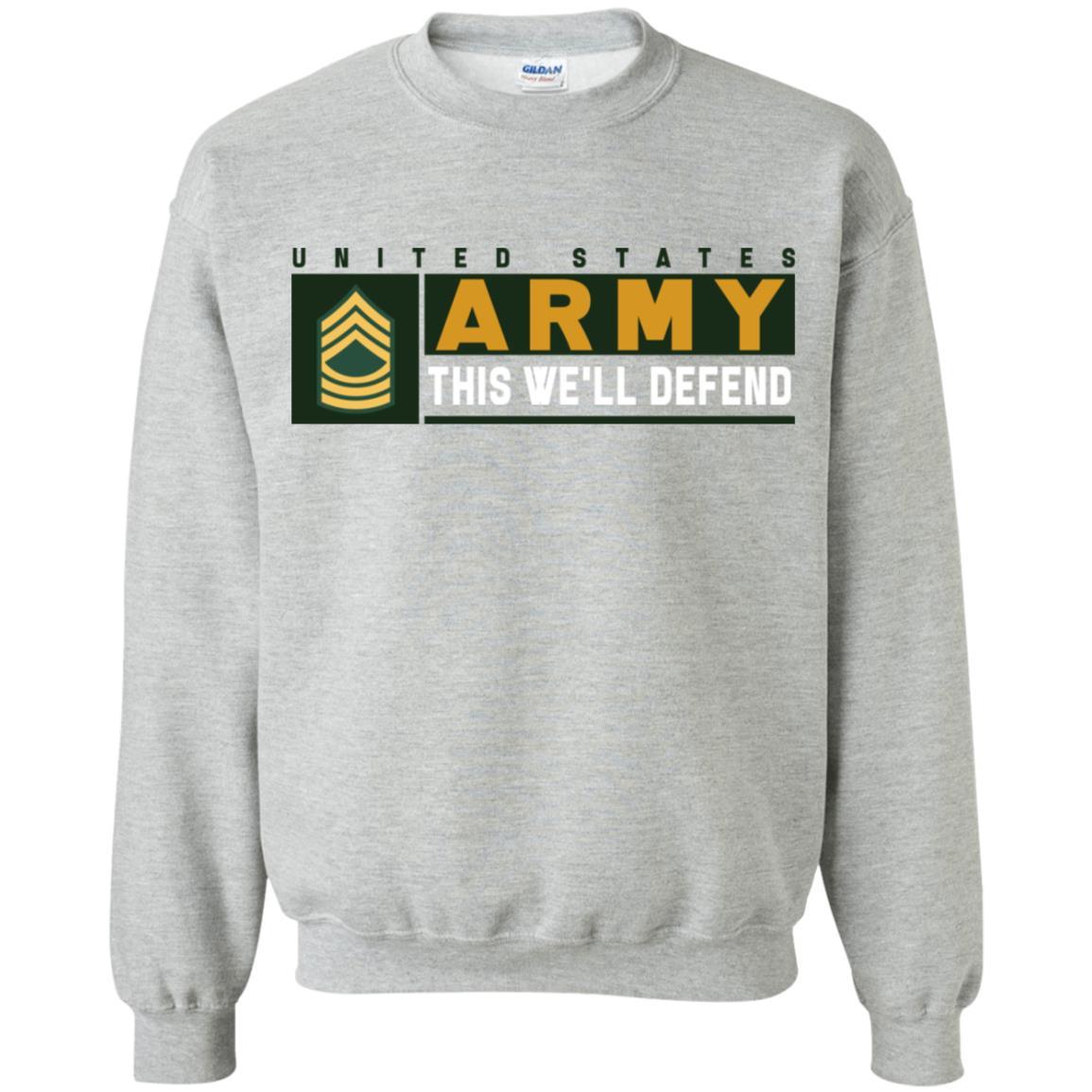 US Army E-8 MSG This We Will Defend Long Sleeve - Pullover Hoodie-TShirt-Army-Veterans Nation