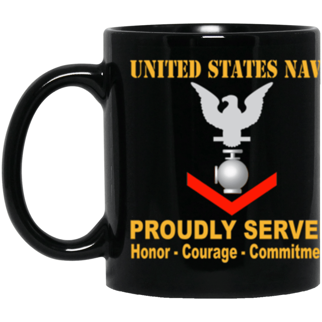 US Navy Utilitiesman Navy UT E-4 11 oz. Black Mug-Drinkware-Veterans Nation