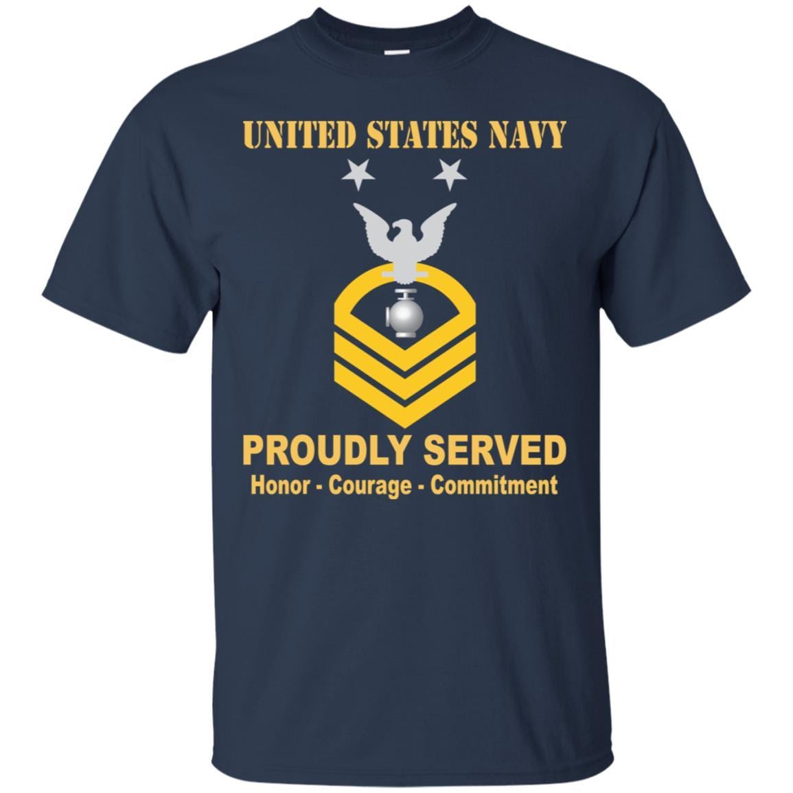 Navy Utilitiesman Navy UT E-9 Rating Badges Proudly Served T-Shirt For Men On Front-TShirt-Navy-Veterans Nation