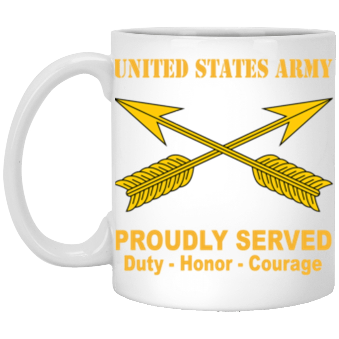US Army Special Forces Proudly Served Core Values 11 oz. White Mug-Drinkware-Veterans Nation