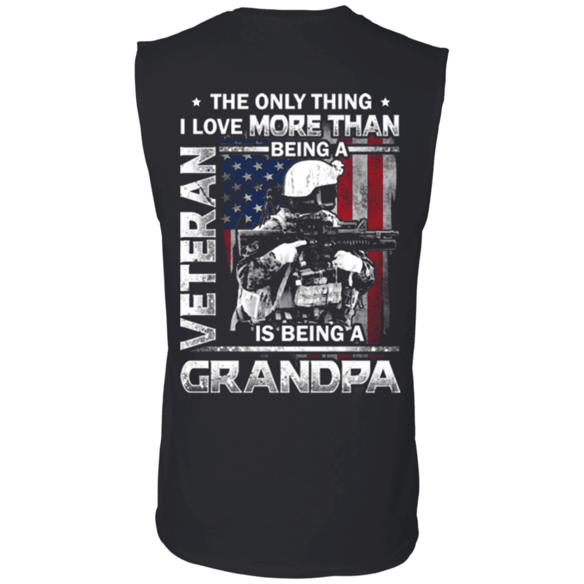 Military T-Shirt "I love Being A Grandpa Veteran" - Men Back-TShirt-General-Veterans Nation