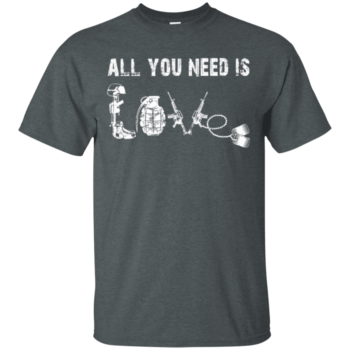 Military T-Shirt "All You Need is Love"-TShirt-General-Veterans Nation