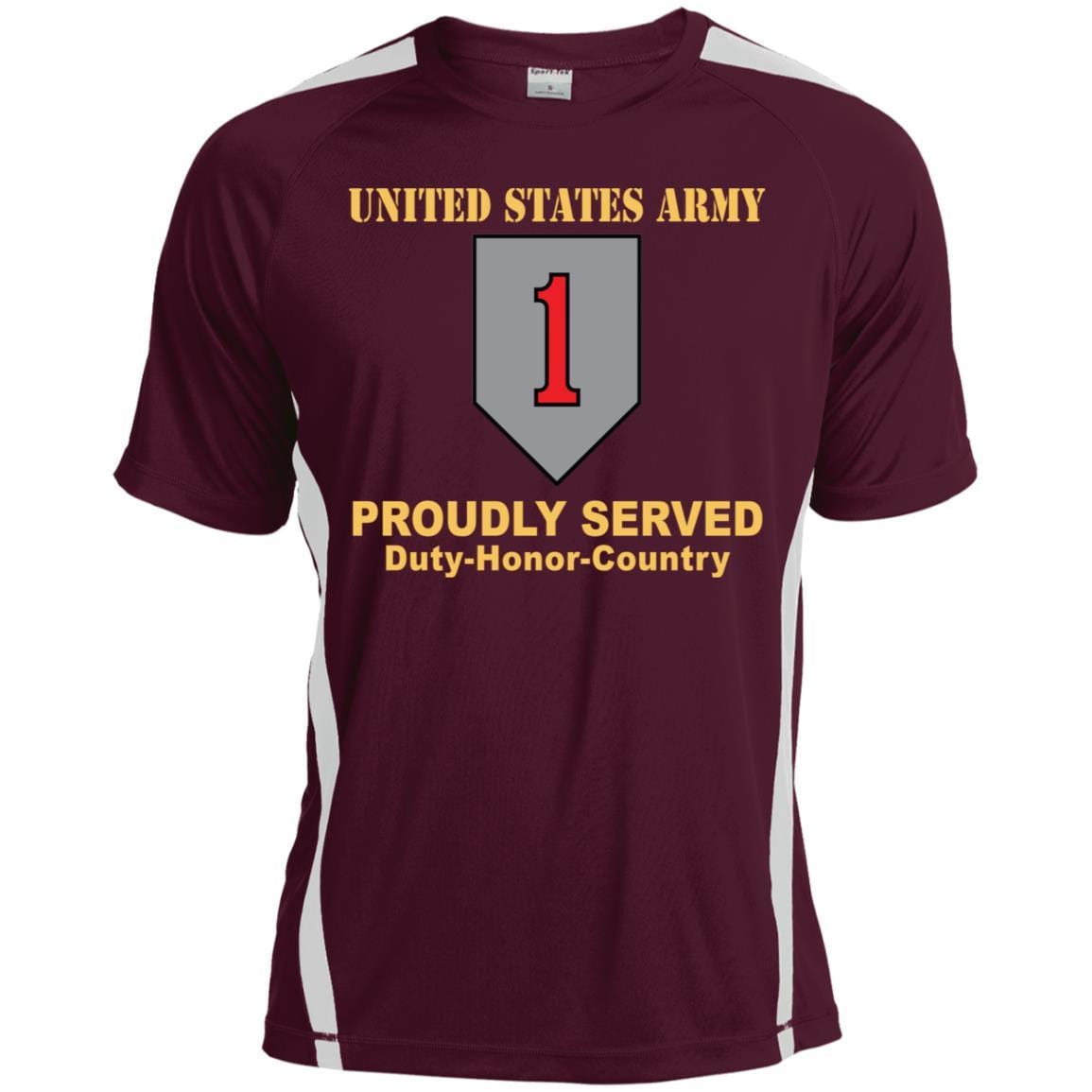 US ARMY 1ST INFANTRY DIVISION- Proudly Served T-Shirt On Front For Men-TShirt-Army-Veterans Nation