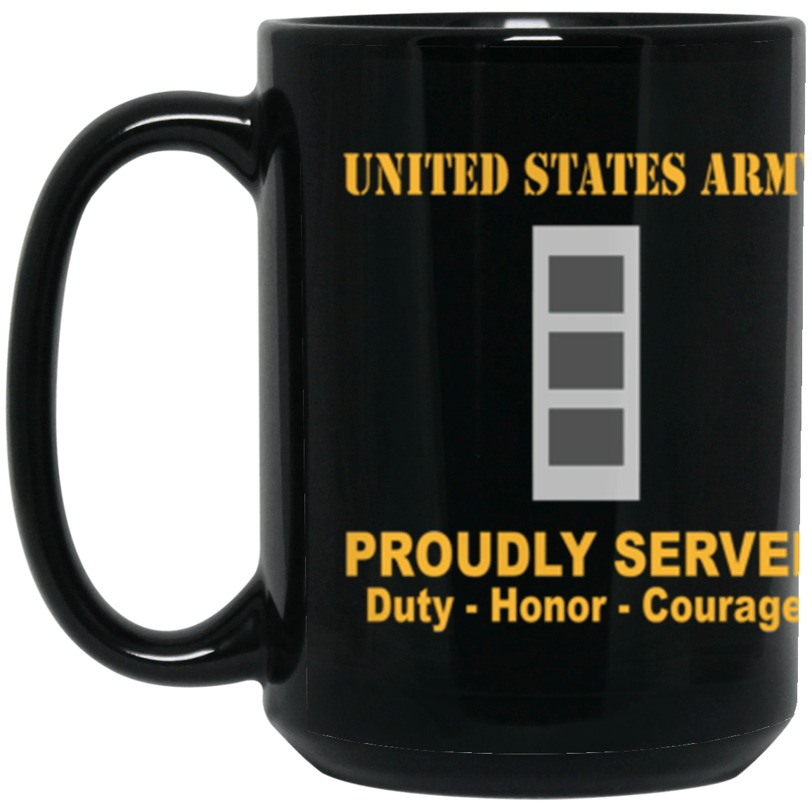 US Army W-3 Chief Warrant Officer 3 W3 CW3 Warrant Officer Ranks Proudly Served Core Values 15 oz. Black Mug-Drinkware-Veterans Nation