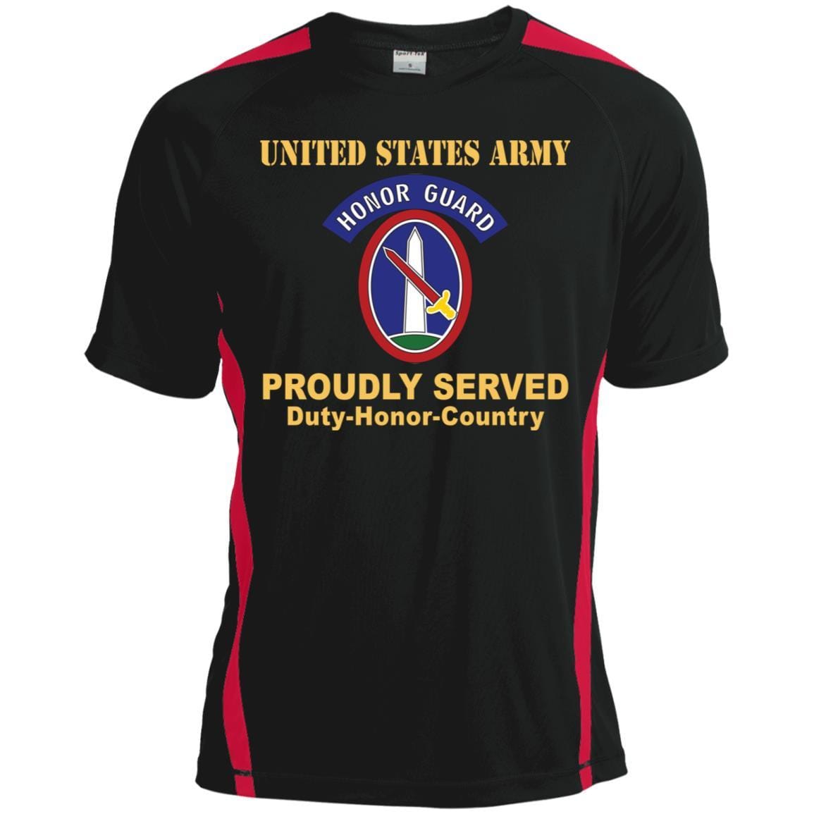 US ARMY 3RD INFANTRY REGIMENT, MILITARY DISTRICT OF WASHINGTON WITH HONOR GUARD TAB- Proudly Served T-Shirt On Front For Men-TShirt-Army-Veterans Nation