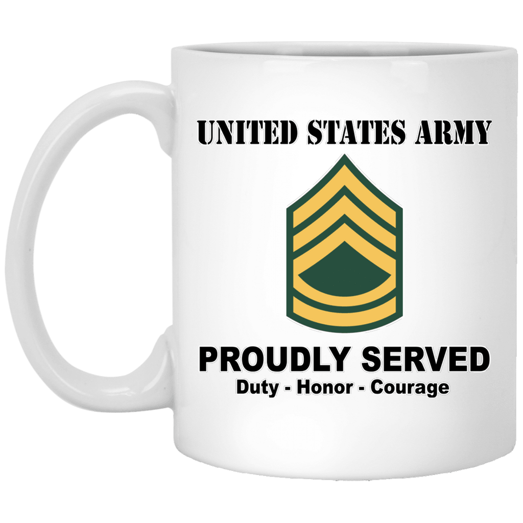 US Army E-7 Sergeant First Class E7 SFC Noncommissioned Officer Ranks White Coffee Mug - Stainless Travel Mug-Mug-Army-Ranks-Veterans Nation