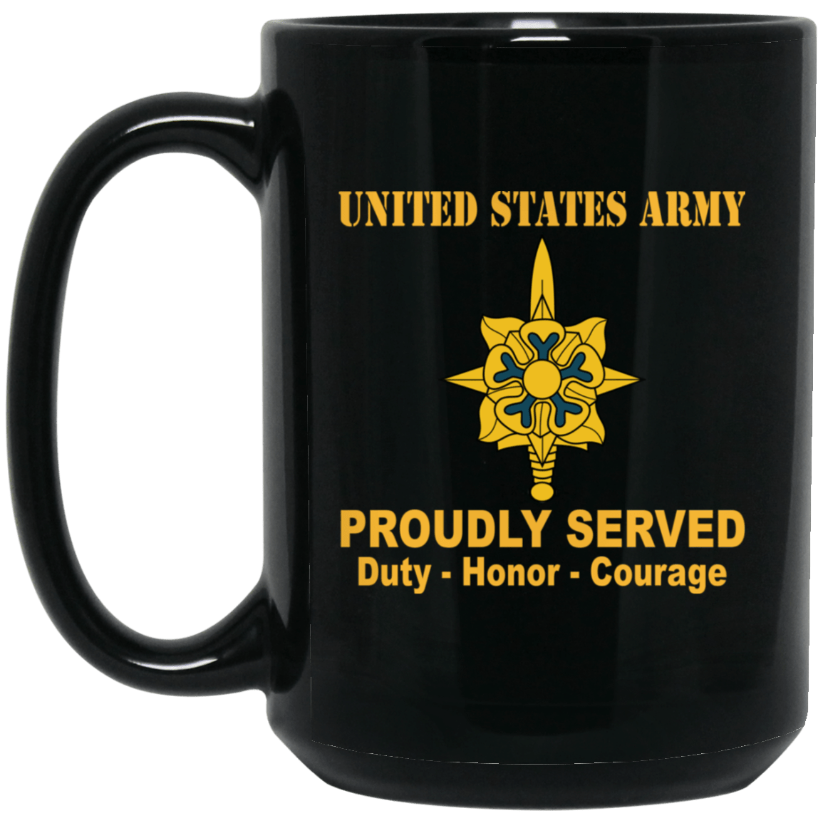 US Army Military Intelligence Branch Black Mug 11 oz - 15 oz-Mug-Army-Branch-Veterans Nation