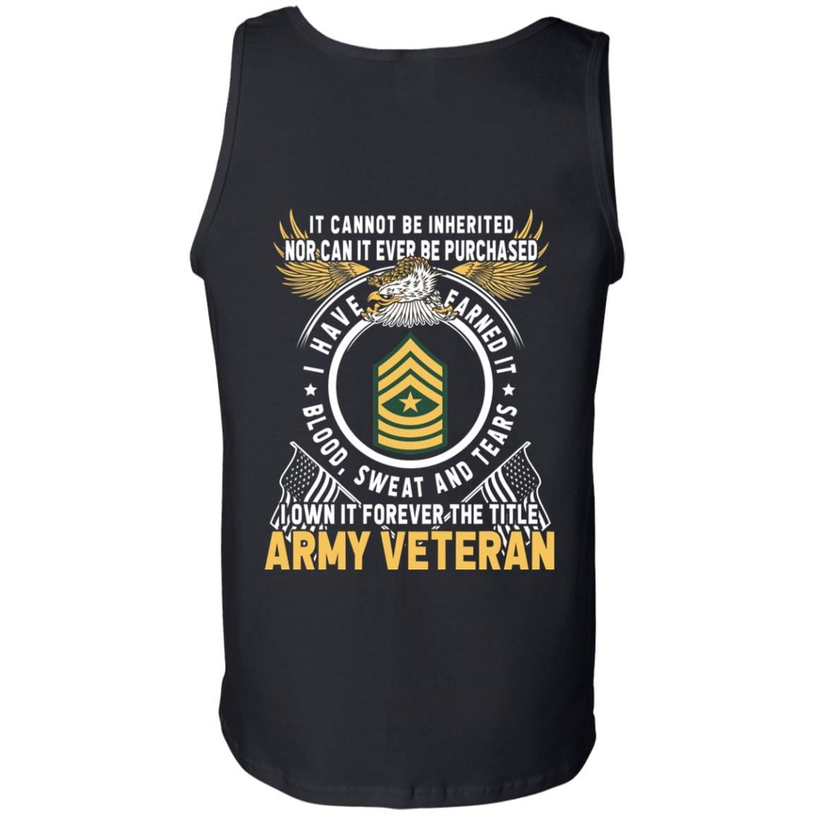 US Army E-9 Sergeant Major E9 SGM Noncommissioned Officer Ranks T-Shirt For Men On Back-TShirt-Army-Veterans Nation