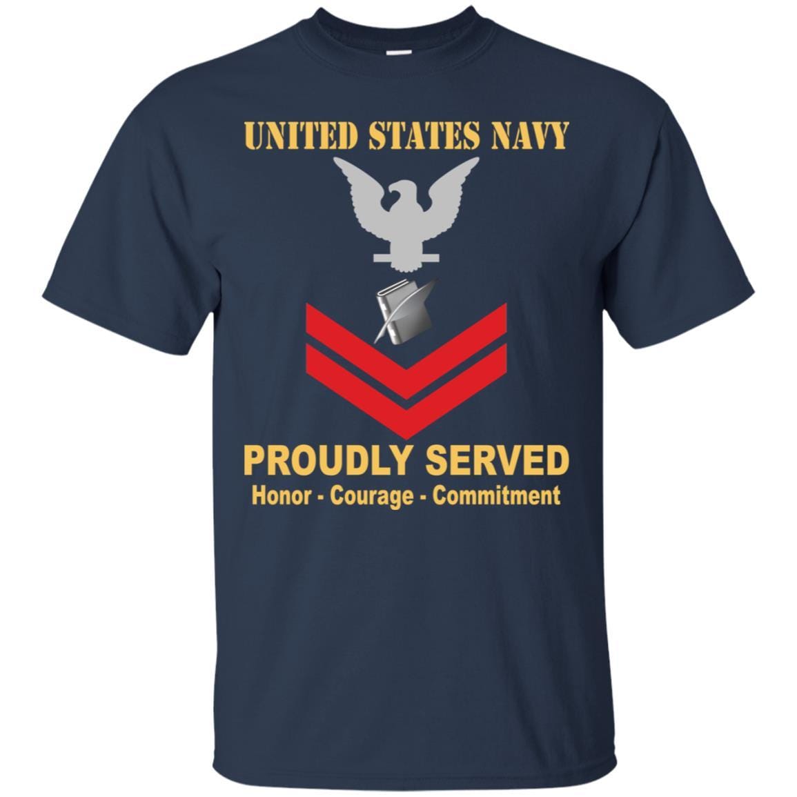 Navy Personnel Specialist Navy PS E-5 Rating Badges Proudly Served T-Shirt For Men On Front-TShirt-Navy-Veterans Nation