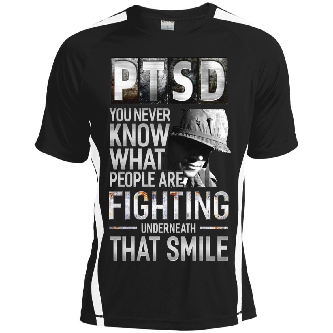 Military T-Shirt "Veteran - NinjaTom PTSD Proudly Served On" Front For Men-TShirt-General-Veterans Nation