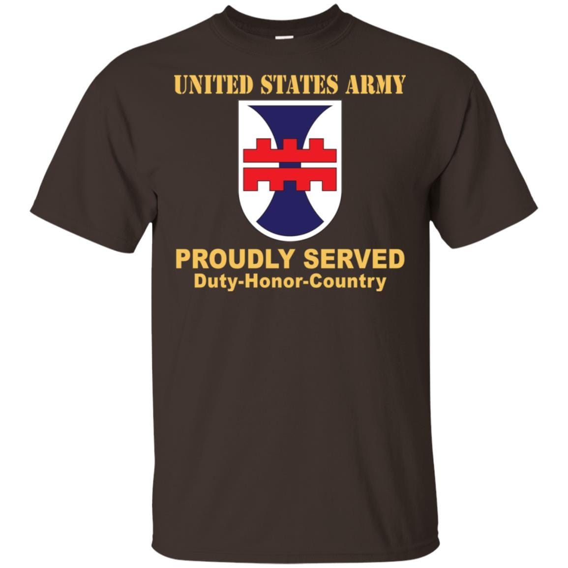 US ARMY 412TH ENGINEER COMMAND- Proudly Served T-Shirt On Front For Men-TShirt-Army-Veterans Nation