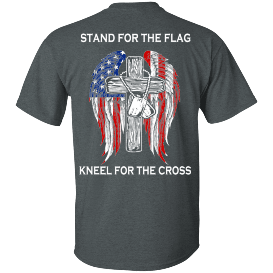 Military T-Shirt "Veteran - Stand For The Flag Kneel For The Cross"-TShirt-General-Veterans Nation