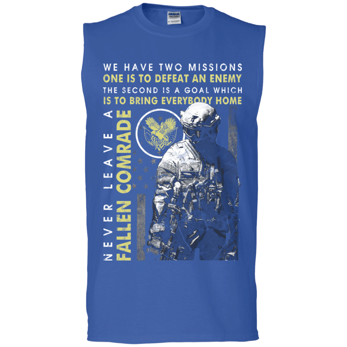 Military T-Shirt "Never Leave A Fallen Comrade Veteran Men" Front-TShirt-General-Veterans Nation