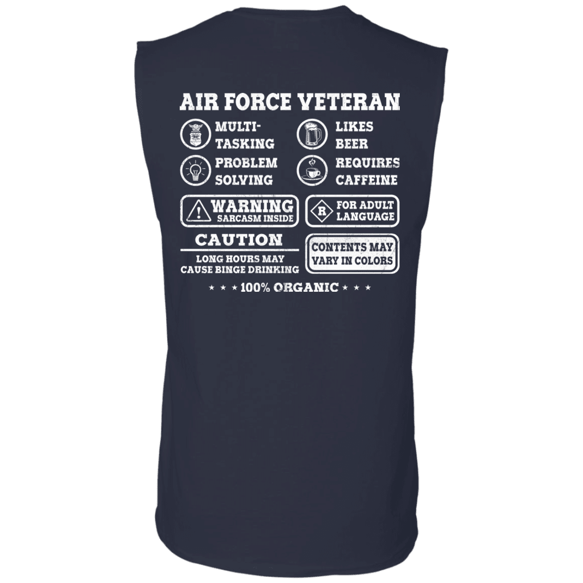 Air Force Veteran Multitasking Sarcasm Men Back T Shirts-TShirt-USAF-Veterans Nation