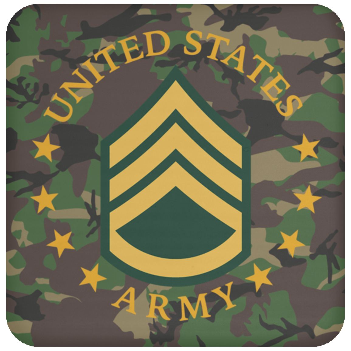 US Army E-6 Staff Sergeant E6 SSG Noncommissioned Officer Coaster-Coaster-Army-Ranks-Veterans Nation