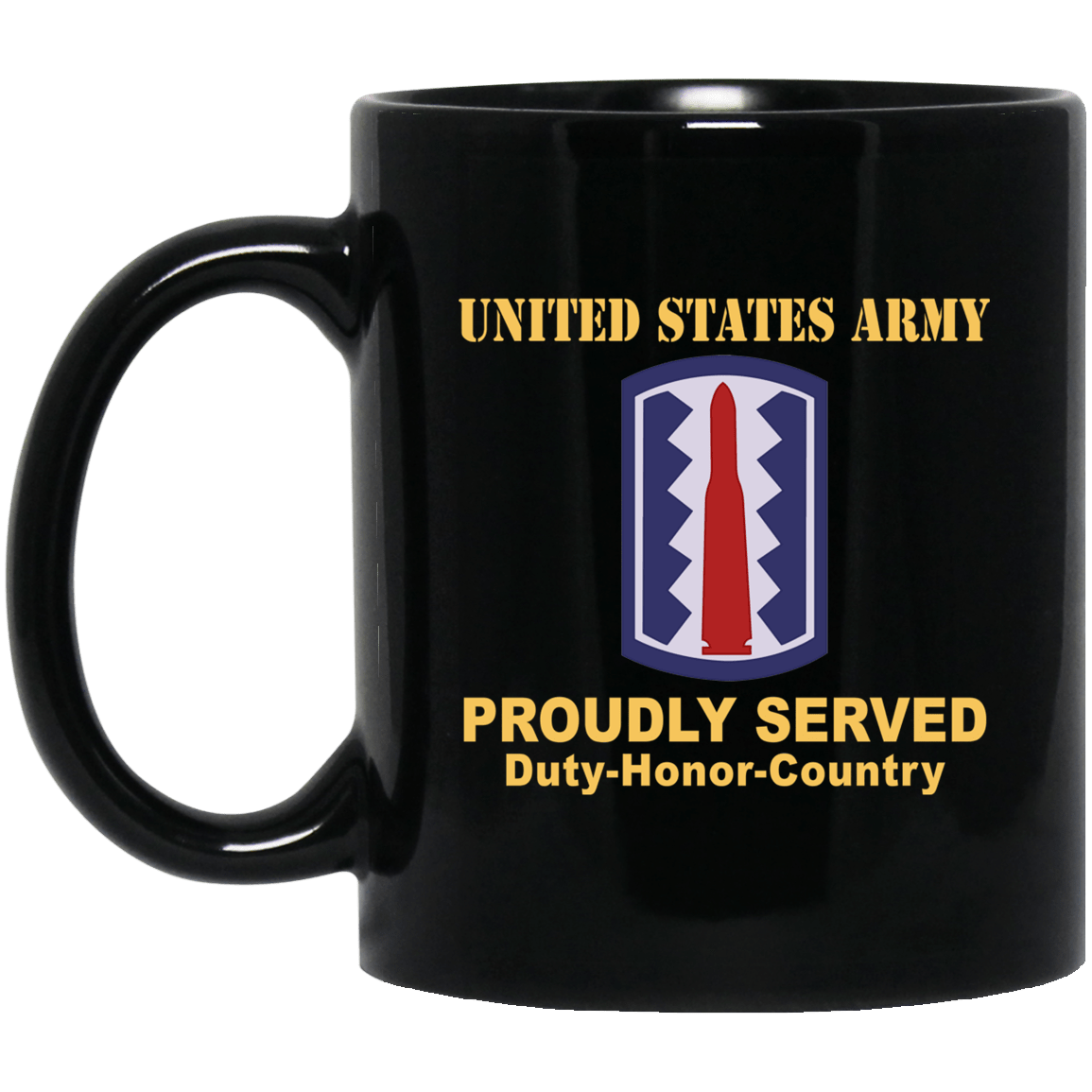 US ARMY 197TH INFANTRY BRIGADE - 11 oz - 15 oz Black Mug-Mug-Army-CSIB-Veterans Nation
