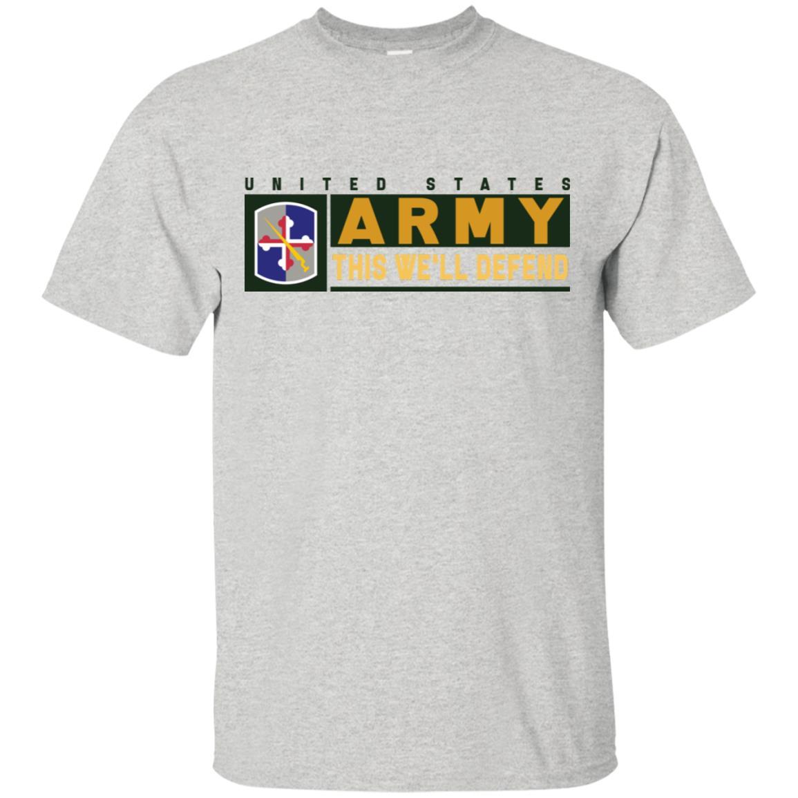 US Army 58TH EXPEDITIONARY MILITARY INTELLIGENCE BRIGADE- This We'll Defend T-Shirt On Front For Men-TShirt-Army-Veterans Nation