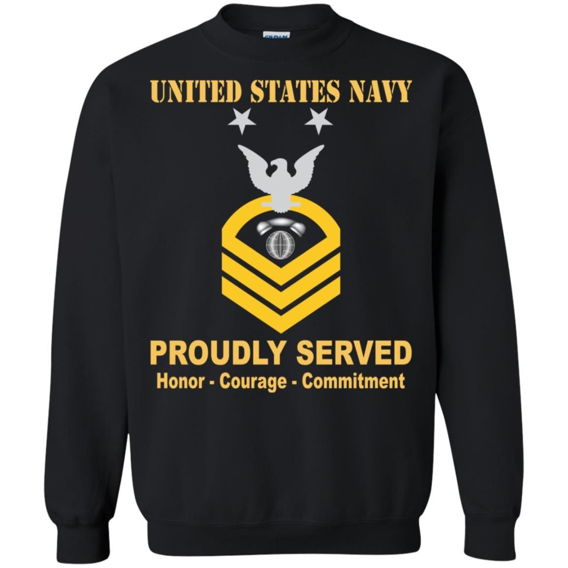 Navy Interior Communications Electrician Navy IC E-9 Rating Badges Proudly Served T-Shirt For Men On Front-TShirt-Navy-Veterans Nation