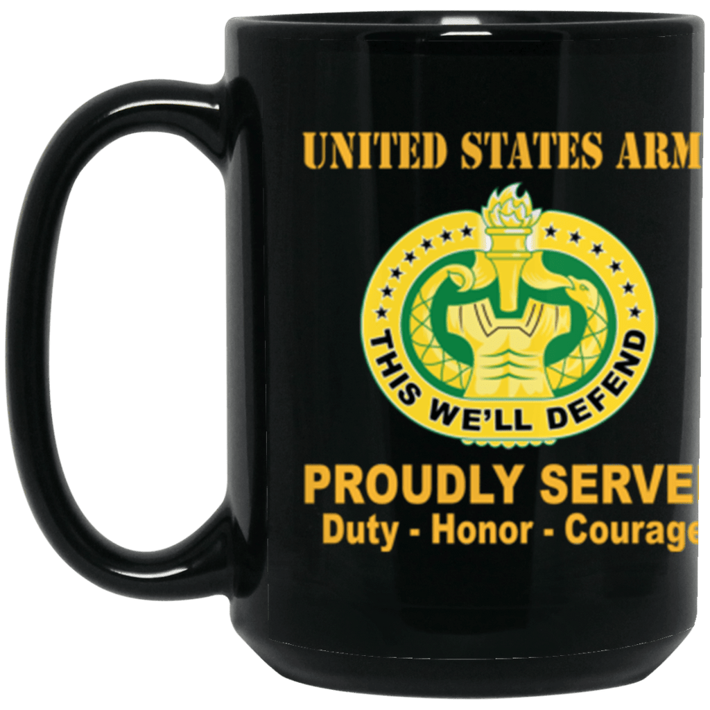 US Army Drill Sergeant Proudly Served Core Values 15 oz. Black Mug-Mug-Army-Branch-Veterans Nation