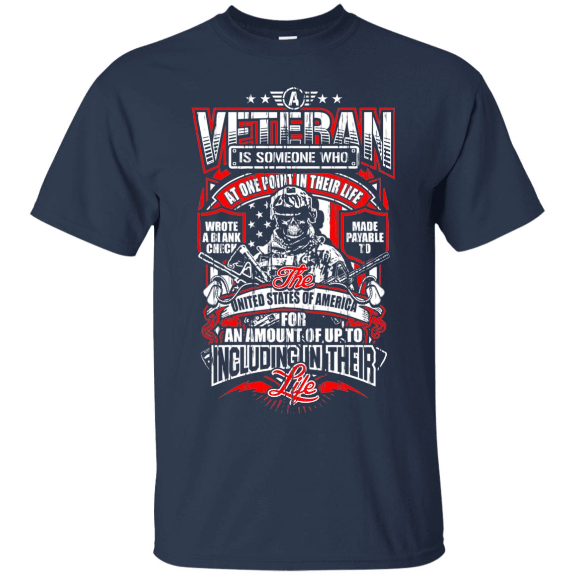 Military T-Shirt "A Veteran Men" Front-TShirt-General-Veterans Nation