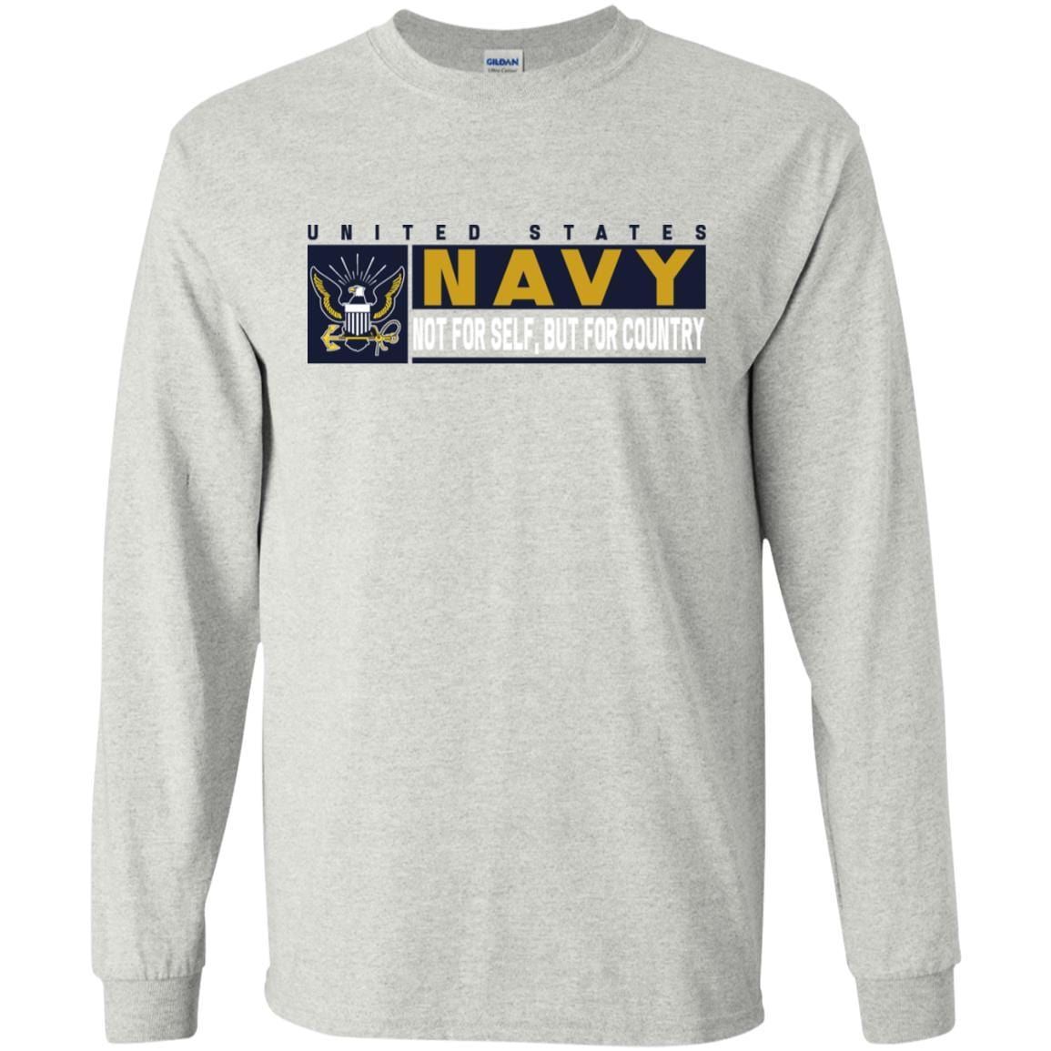 US Navy Not For Self, But For Country Long Sleeve - Pullover Hoodie-TShirt-Navy-Veterans Nation