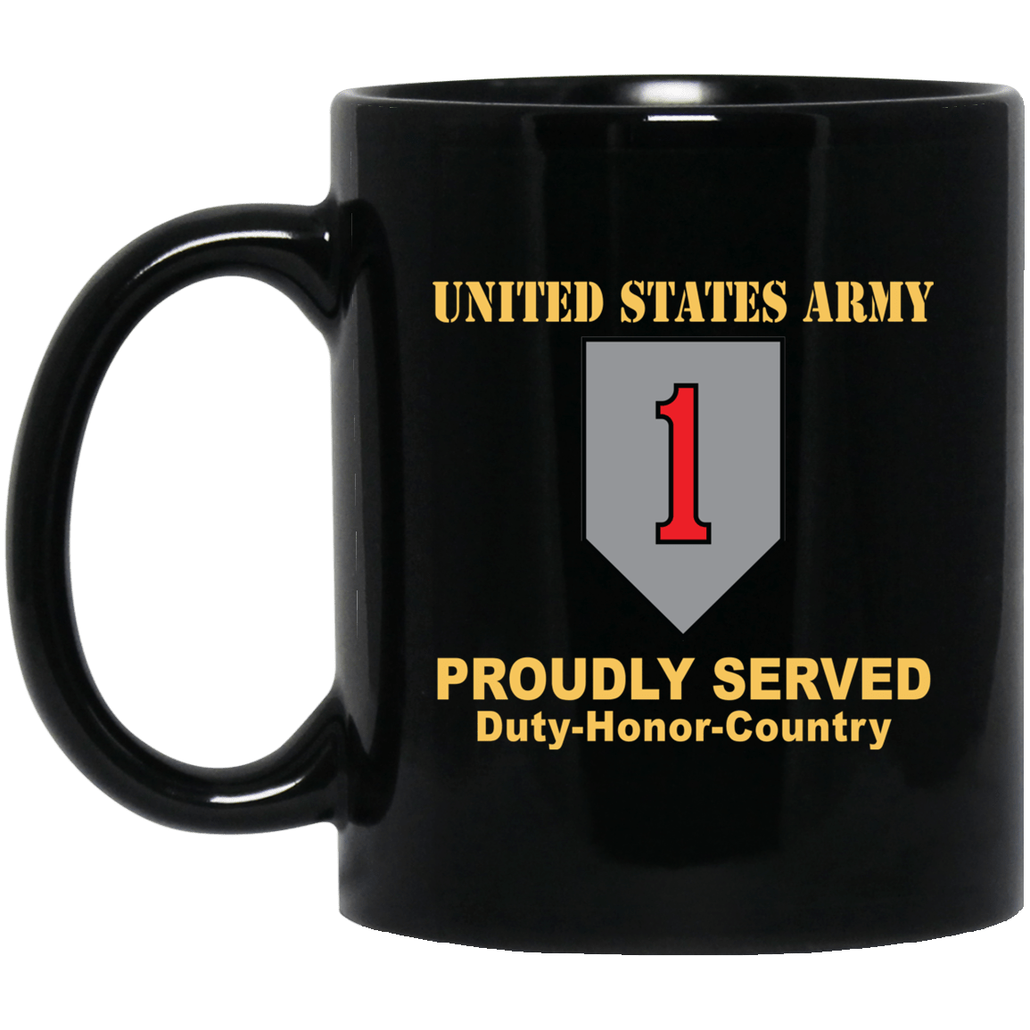 US ARMY 1ST INFANTRY DIVISION- 11 oz - 15 oz Black Mug-Mug-Army-CSIB-Veterans Nation