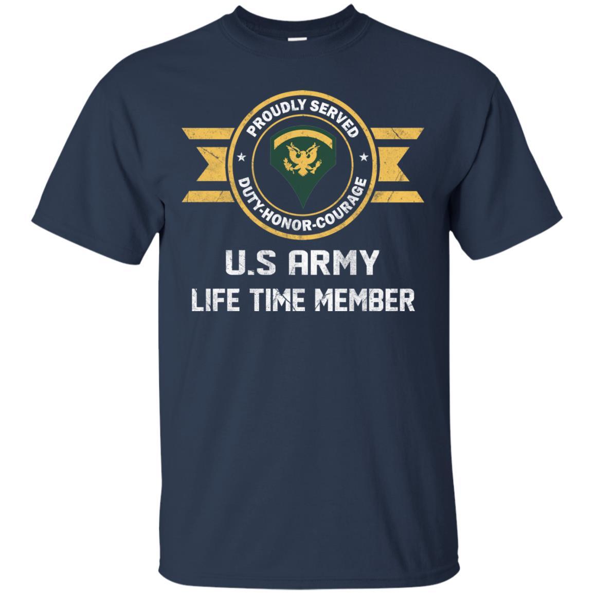 Life Time Member - US Army E-5 SPC E5 Specialist Ranks Men T Shirt On Front-TShirt-Army-Veterans Nation
