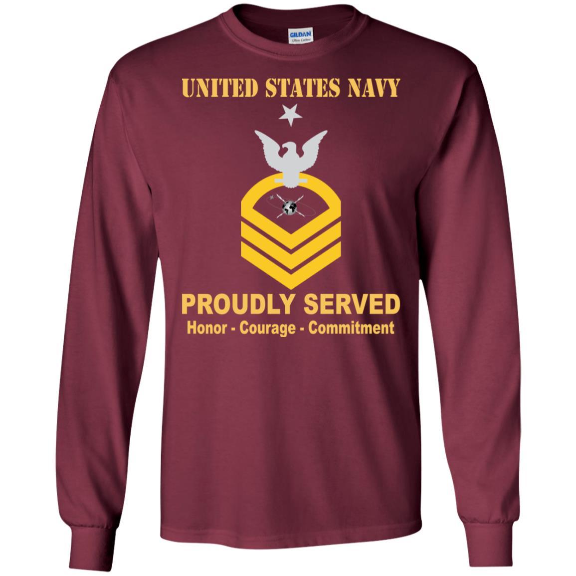 Navy Mass Communications Specialist Navy MC E-8 Rating Badges Proudly Served T-Shirt For Men On Front-TShirt-Navy-Veterans Nation