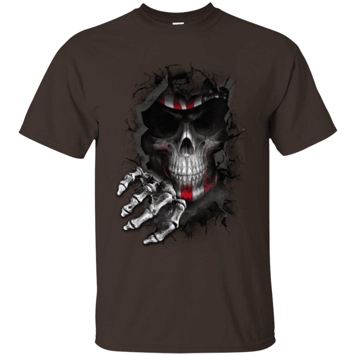 Military T-Shirt "Veteran American Skull"-TShirt-General-Veterans Nation