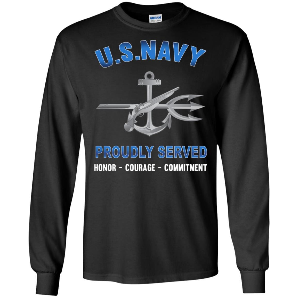 Navy Special Warfare Operator Navy SO - Proudly Served T-Shirt For Men On Front-TShirt-Navy-Veterans Nation