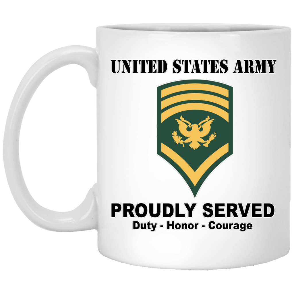 US Army E-8 SPC E8 Specialist Ranks White Coffee Mug - Stainless Travel Mug-Mug-Army-Ranks-Veterans Nation