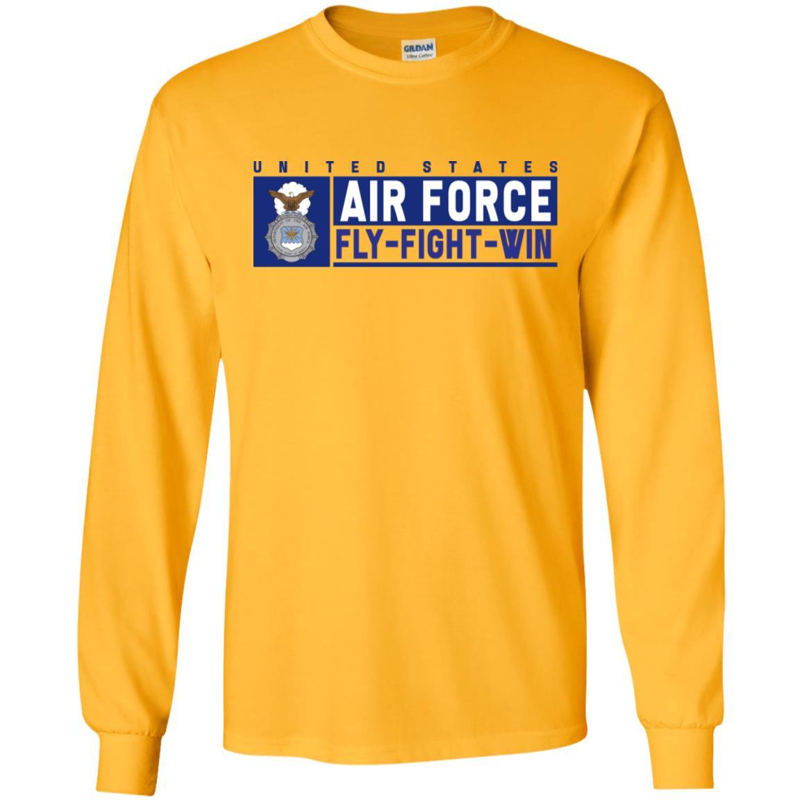 US Air Force Security Police Fly - Fight - Win Long Sleeve - Pullover Hoodie-TShirt-USAF-Veterans Nation