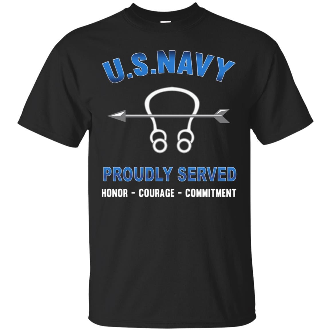 Navy Sonar Technician Navy ST - Proudly Served T-Shirt For Men On Front-TShirt-Navy-Veterans Nation