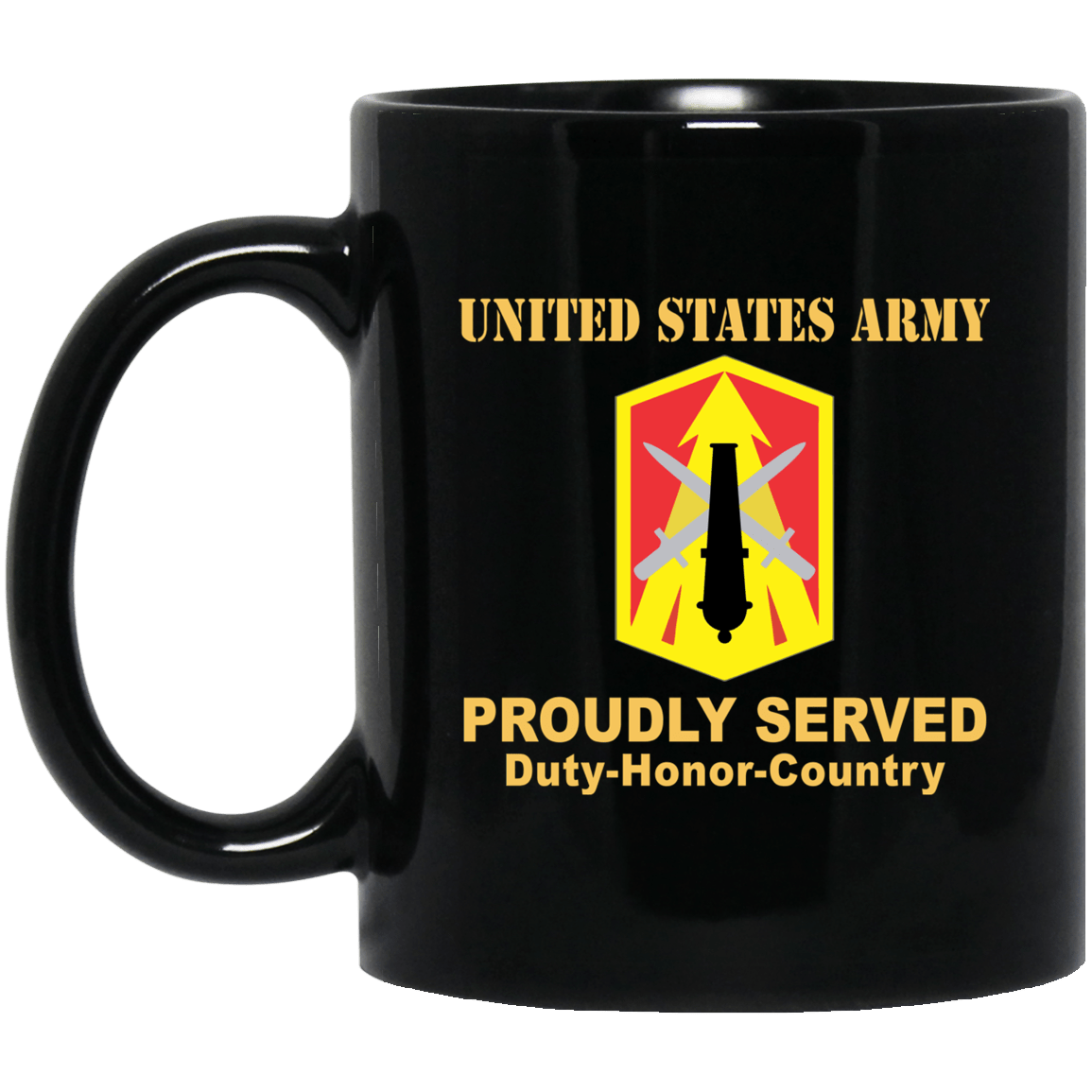 US ARMY 214TH FIRES BRIGADE - 11 oz - 15 oz Black Mug-Mug-Army-CSIB-Veterans Nation